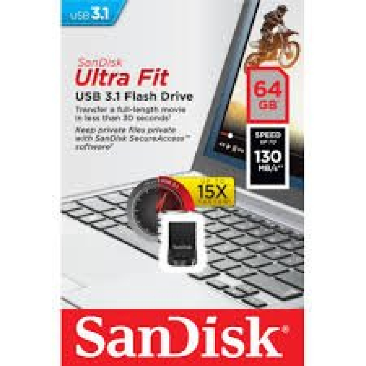 SANDISK ULTRA FIT 64 USB FLASH DRIVE